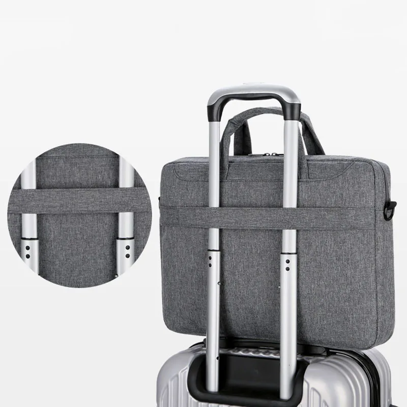 Men's Women Briefcase Laptop Bag Shockproof Waterproof Crossbody Shoulder Tote Office Travel Cell Phone Document Pouch Supplies