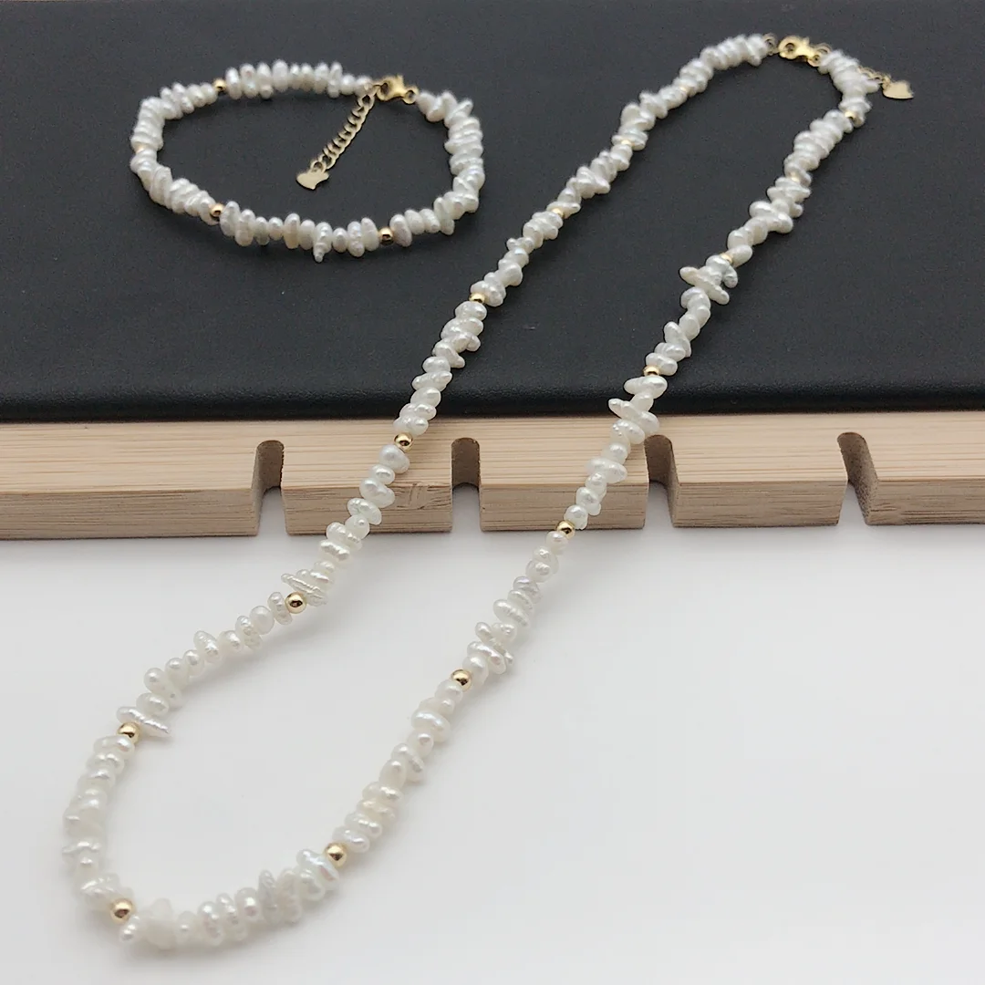 Новый натуральный белый 3 5 мм нестандартный барочный набор из 16 браслетов