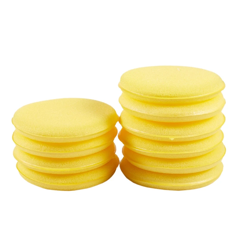 10 шт круглая форма 4 дюйма Диаметр губка воск аппликатор колодки желтый|Губки