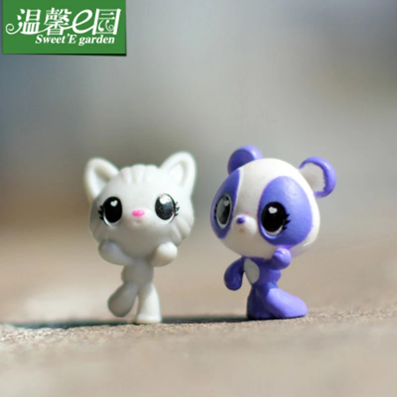 Синий котенок кошка Китти мультфильм 3 см Статуэтка мини статуэтки ручной работы