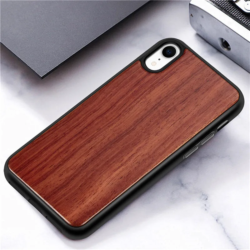 Cherrywood палисандр орех бамбук натуральное дерево + Мягкий ТПУ чехол для iPhone 12 Mini 6s 7 8