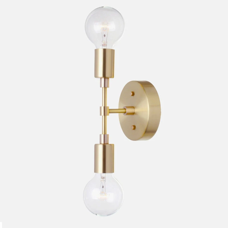 

Industrial Vintage copper Brass Lighting Wall Lamp Retro double heads Antique brass Light E26/E27 For bedroom reading of Art