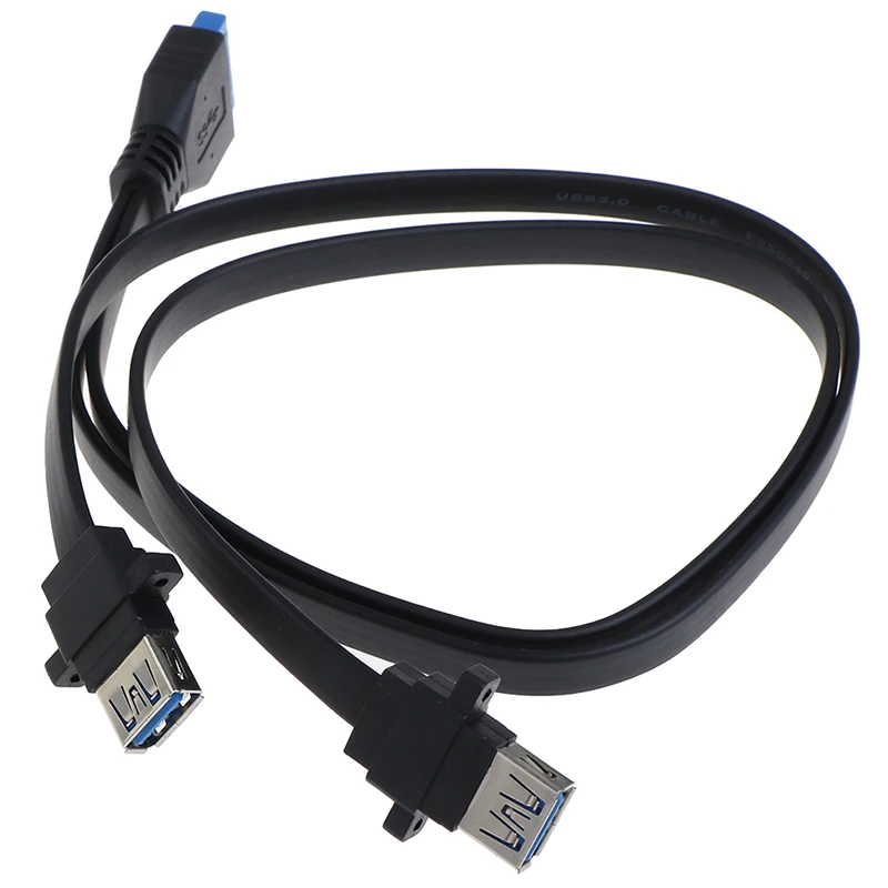 

USB 3.0 Female Screw Panel Mount Dual Port To Motherboard 20 Pin Cable