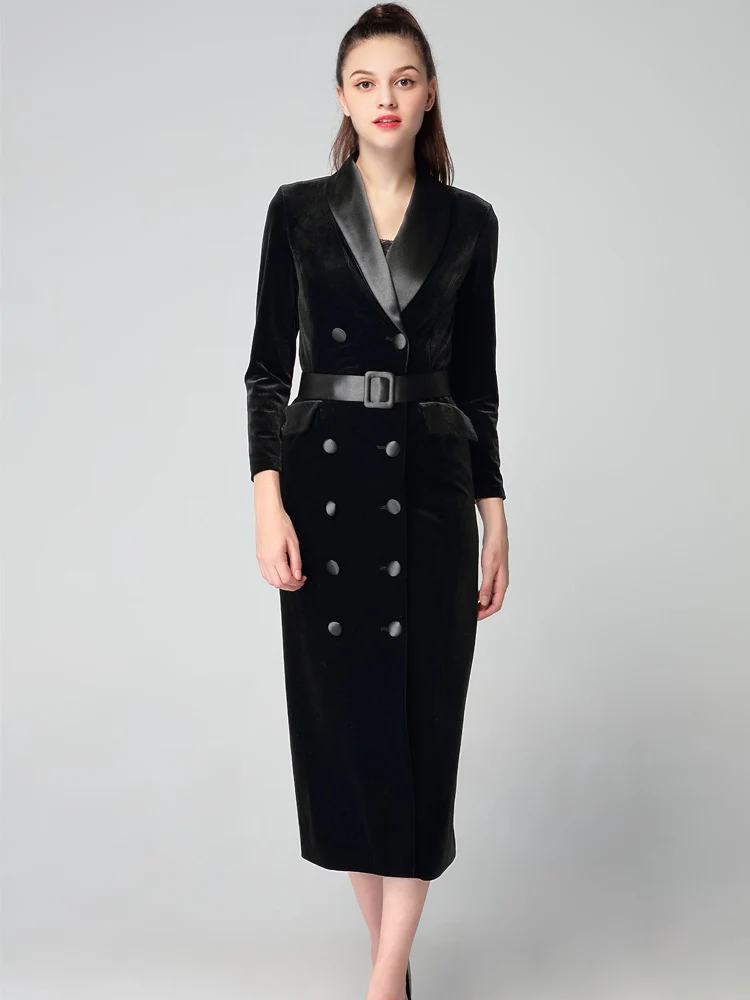 Британский модный Тренч темно-зеленого цвета для женщин тонкий Европейский