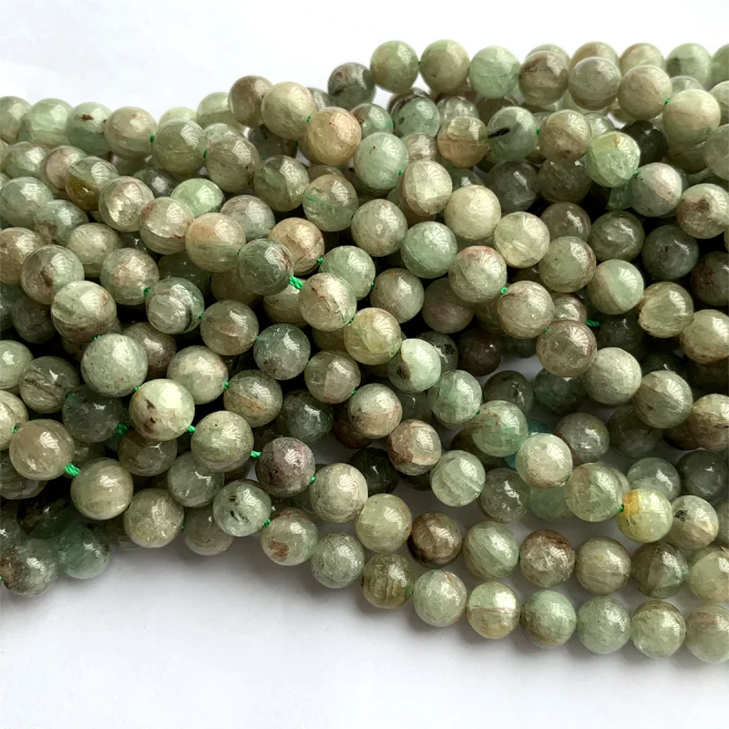 

Veemake Green Kyanite Necklace Bracelets Earrings Ring Round Beads For Jewelry Making Gemstone Semi-Precious Manual Design 06326