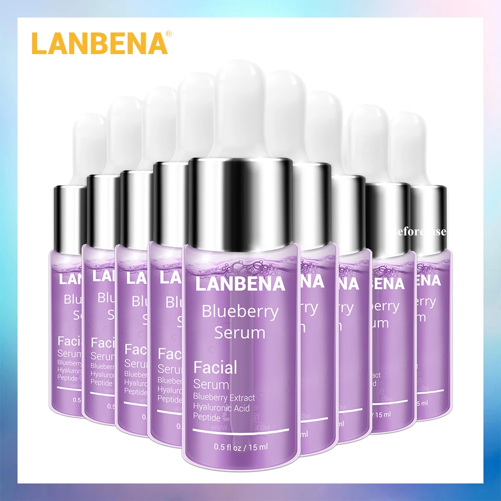 Сыворотка LANBENA с черничкой, которая делает кожу нежной, уменьшает тонкую линию, удаляет морщины, улучшает рассыпчатость кожи, сохраняет упругость и увлажнение, 10 шт
