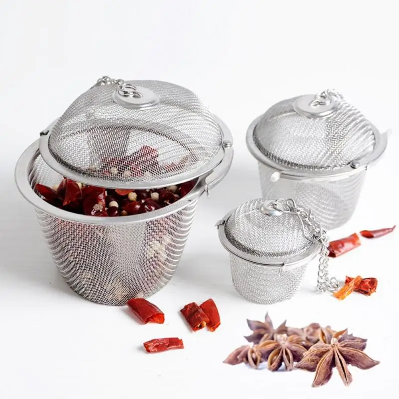 

1pc Stainless Steel Tea Infuser Sphere Locking Spice Tea Ball Strainer Mesh Tea Filter Strainers Kitchen Gadgets Herb Spice Tool