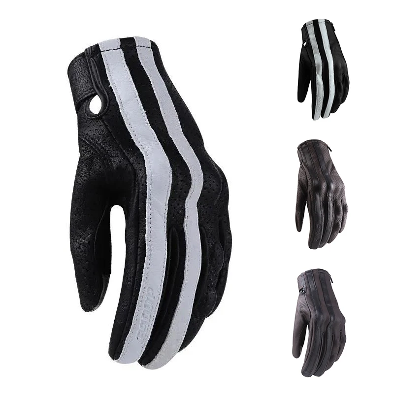 

Motorcycle drop-resistant breathable gloves four seasons off-road cycling racing motorcycle rider leather full finger