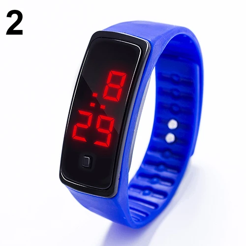 Blue 23 cm Детские часы детские светодиодные цифровые спортивные часы для мальчиков и девочек мужские и женские Электронные Силиконовые наручные часы с браслетом - Цвет: Blue 23 cm