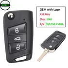 Пульт дистанционного управления для автомобилей Volkswagen MQB, Golf, Skoda Octavia A7, 434 МГц, ID48, 5G0959752BA  5G0 959, 752BA, HU66