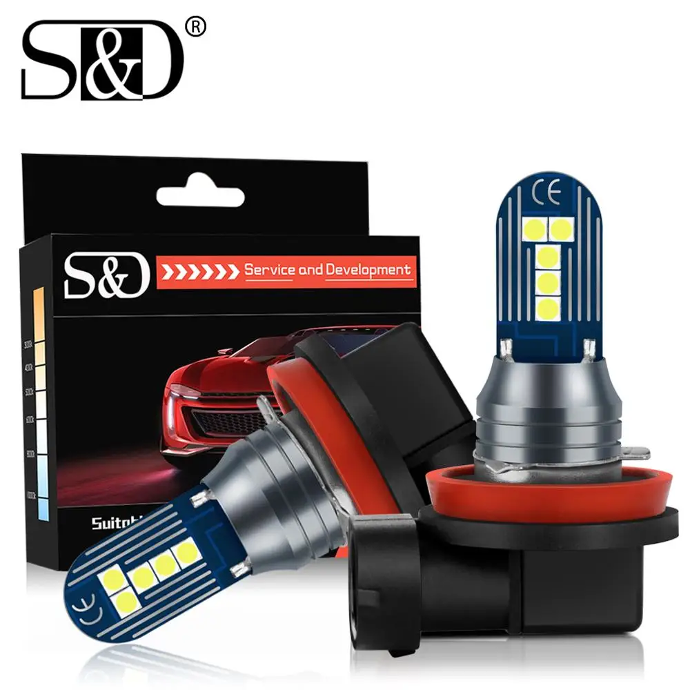 2x H11 LED Fog Light Bulbs H8 H9 9005 9006 HB3 HB4 Nebbia Lamp 3030 CSP 6000k White 12V For Car Driving Running Auto | Автомобили и
