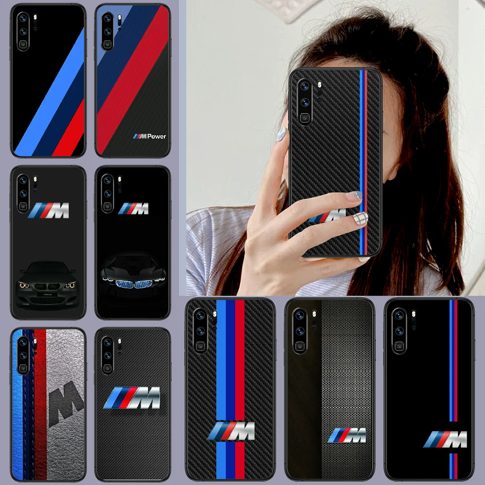

B-BmWs Sports Car Phone Case For Huawei P Mate 10 20 30 40 Pro Lite Smart 2019 2021 black Cover Painting Etui Luxury Bumper