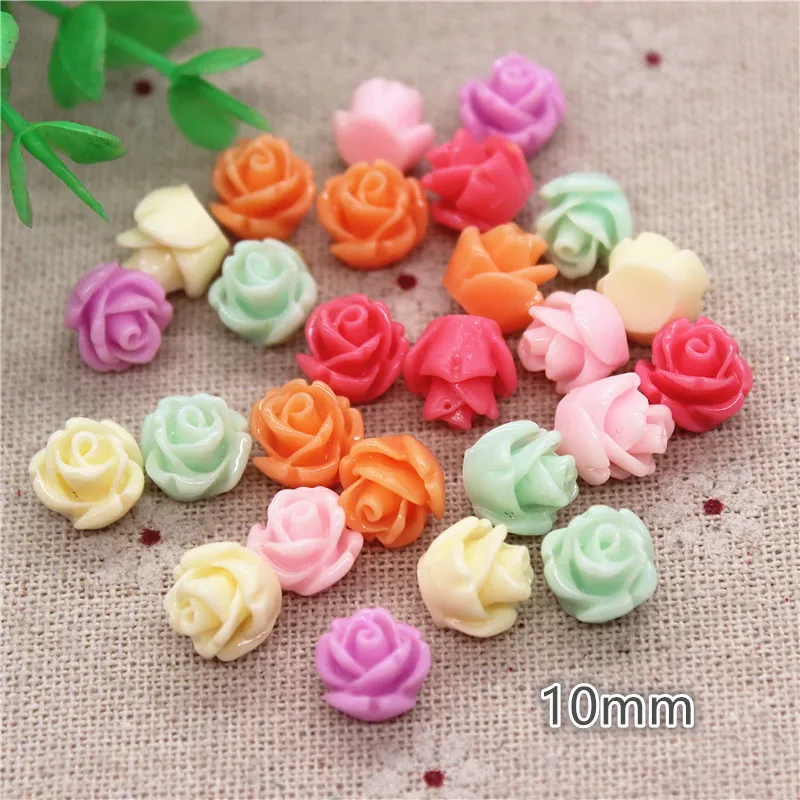 

10mm Mix Colors Resin Chunky Flowers Flatback Cabochons DIY Home Garden Craft Scrapbooking