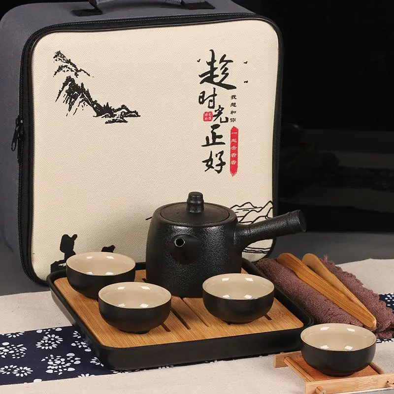 5 Ceramics Tea Set Travel Portable Tea Set Include 1 Teapot 4 Teacups 1bag Teapot Chinese Travel Ceramic Portable Teaset Gaiwan - Цвет: 5