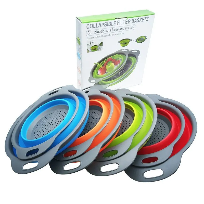 

Kitchen Collapsible Colander Silicone Colander Strainer Water Filter Basket with Handles for Draining Pasta,Vegetable,Fruit