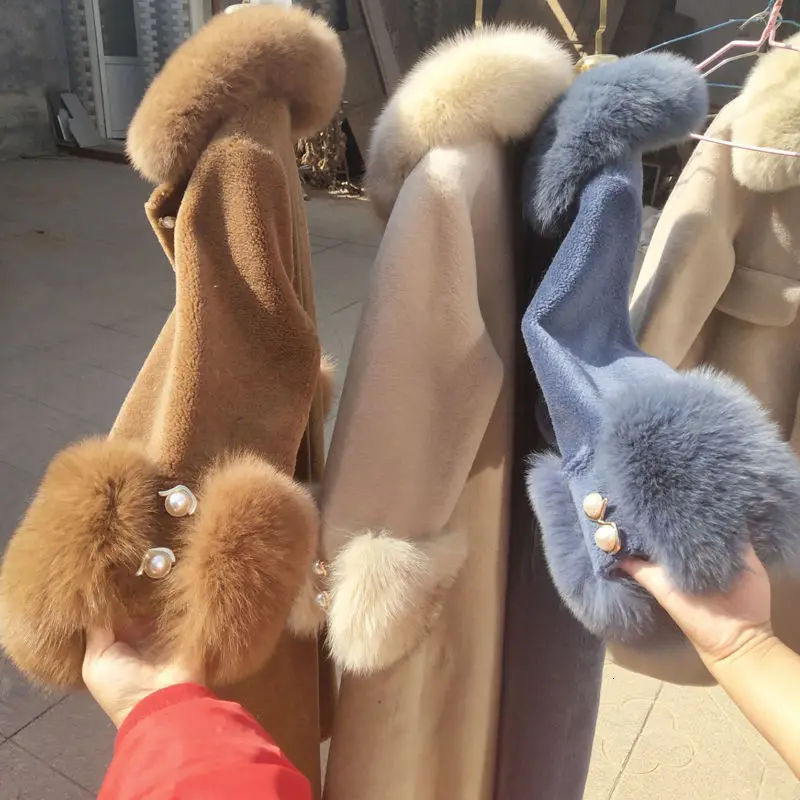 5xl плюс Размер Женская куртка из искусственного меха пальто с лисьим меховым воротником высокое имитирующее меховое свободное зимнее пальто для женщин плюс размер верхняя одежда пальто
