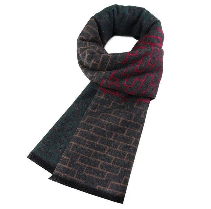 Теплый шелковый шарф для женщин и мужчин клетчатый осенне-зимние модные мягкие