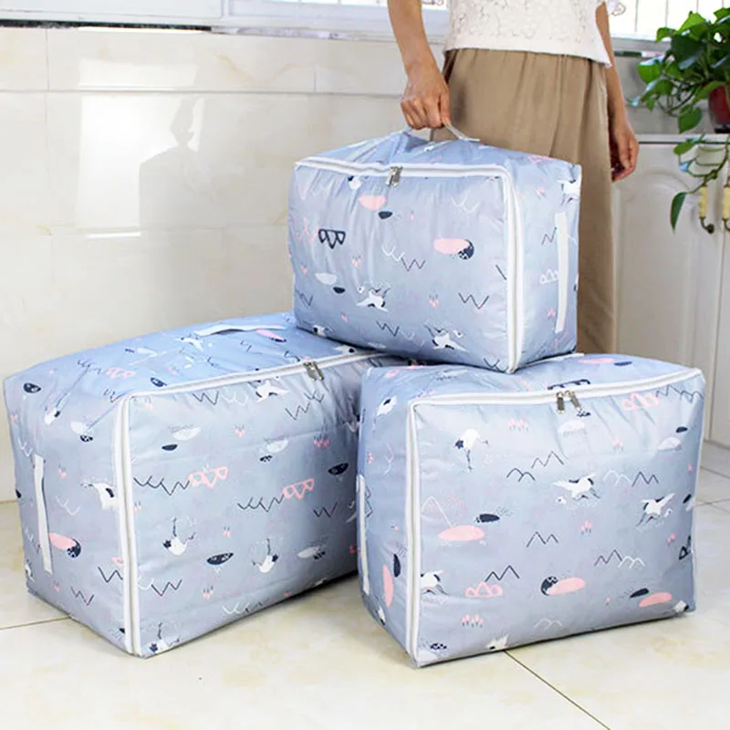 

Nice Luggage Bags Quilt Bag Waterproof Organizer Package For Travel Dormistory Printed Clothes Organizer Anti-dust Finishing Bag