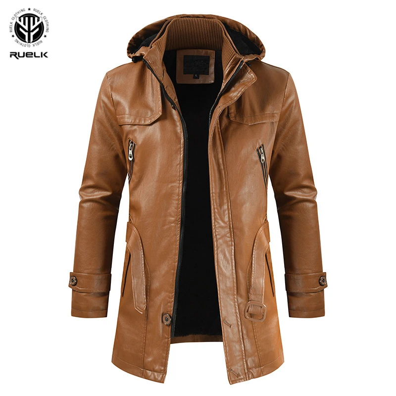 

RUELK 2020 весна-осень тонкая искусственная кожа мужская Тонкая Корейская версия модная красивая кожа с воротником-стойкой