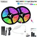 Светодиодная гибкая лента TUYA Smart life, Wi-Fi контроллер, 12 В постоянного тока, 5050 RGB, 60 светодиодовм, работает с Alexa Google Home + Power