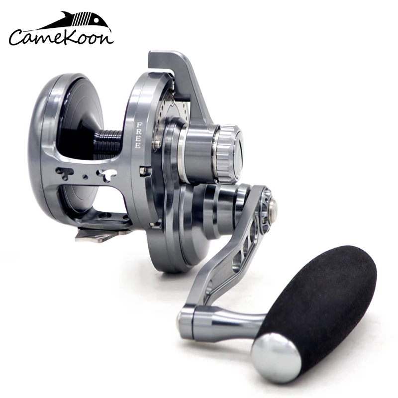 CAMEKOON Conventional Trolling Fishing Reel Round Baitcasting Reel PE3#-600M Large Line Capacity Saltwater Jigging Fishing Coil