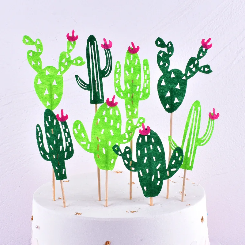 Милый Топпер для торта AQ с мультяшным тропическим КАКТУСОМ детское украшение на
