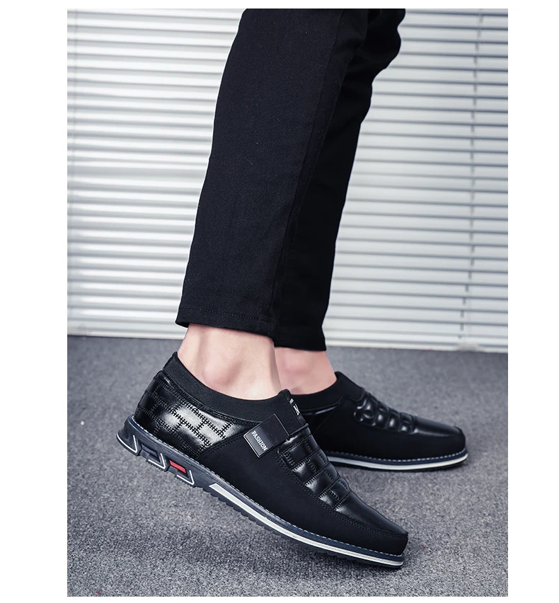 

Winter Plush Warmth Casual Shoes Fashion Leather Men Shoes Comfortable Slip On Flat Shoes Dress Shoes Big Size 39-48