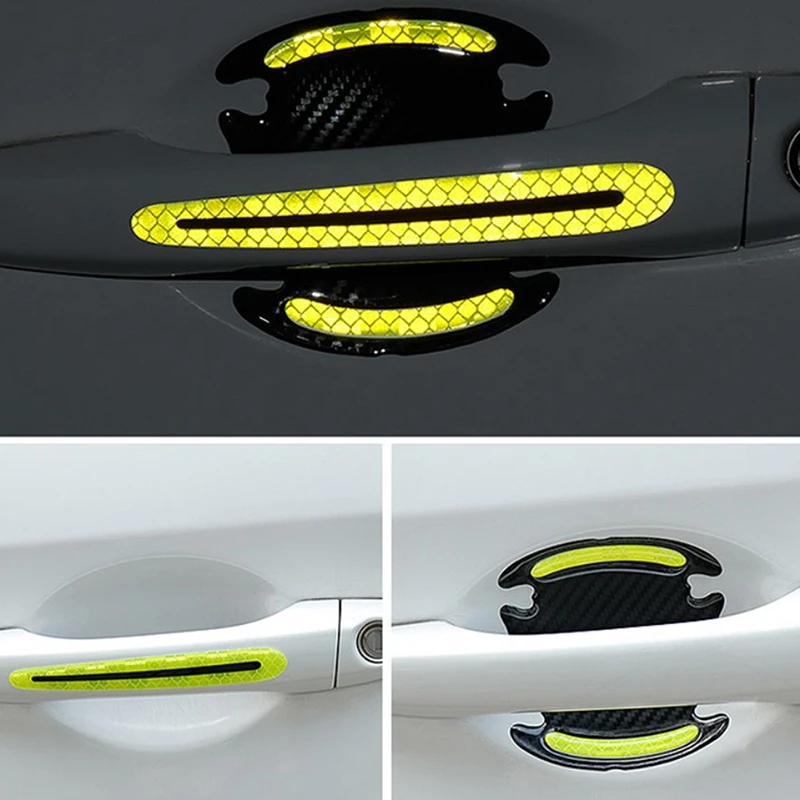 

Door Handle Sticker 3D Carbon Fiber Car Door Handle Paint Scratch Protector Sticker Auto Door Handle Scratch Cover Universal