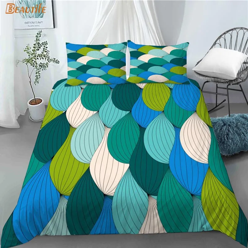 Juego de cama con estampado de cebra y ondas abstractas, funda de edred&oacute;n, 2 fundas de almohada, tela de poli&eacute;ster, para familia y ni&ntilde;o, 1009-1