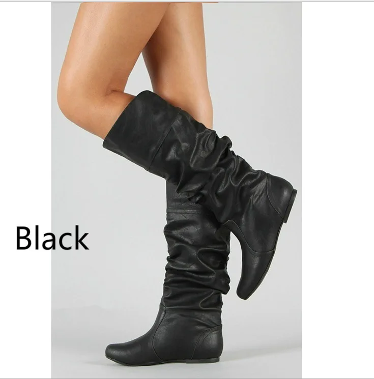 

color high leather Large size women's boots