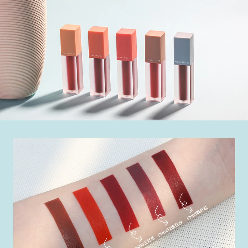 5 шт./компл. матовая губная помада макияж Водонепроницаемая бархатная мерцающий