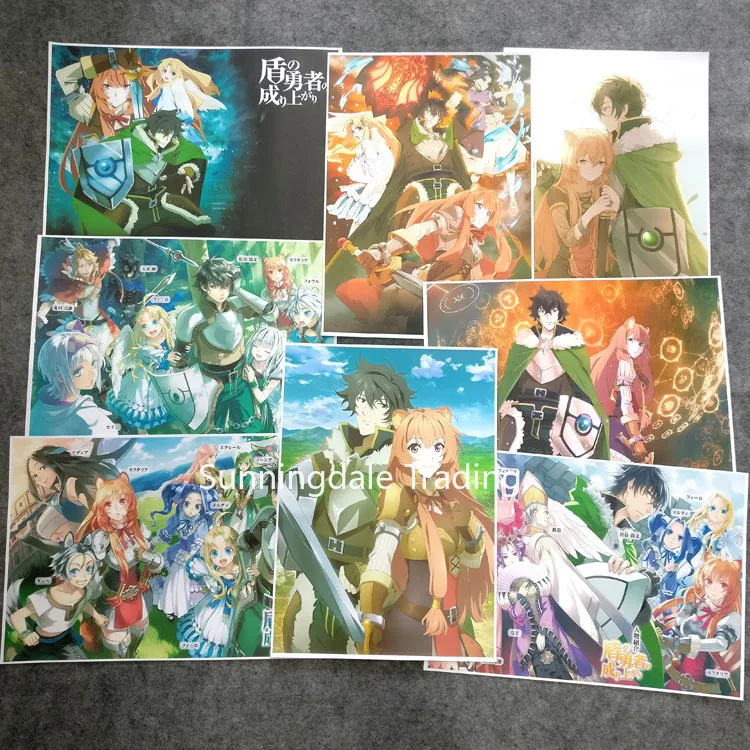 

Постеры 8 шт./лот Tate no Yuusha no кориари игрушки Аниме Naofumi Iwatani Raphtalia Filo Kitamura наклейки для комнаты A3 42x29 см