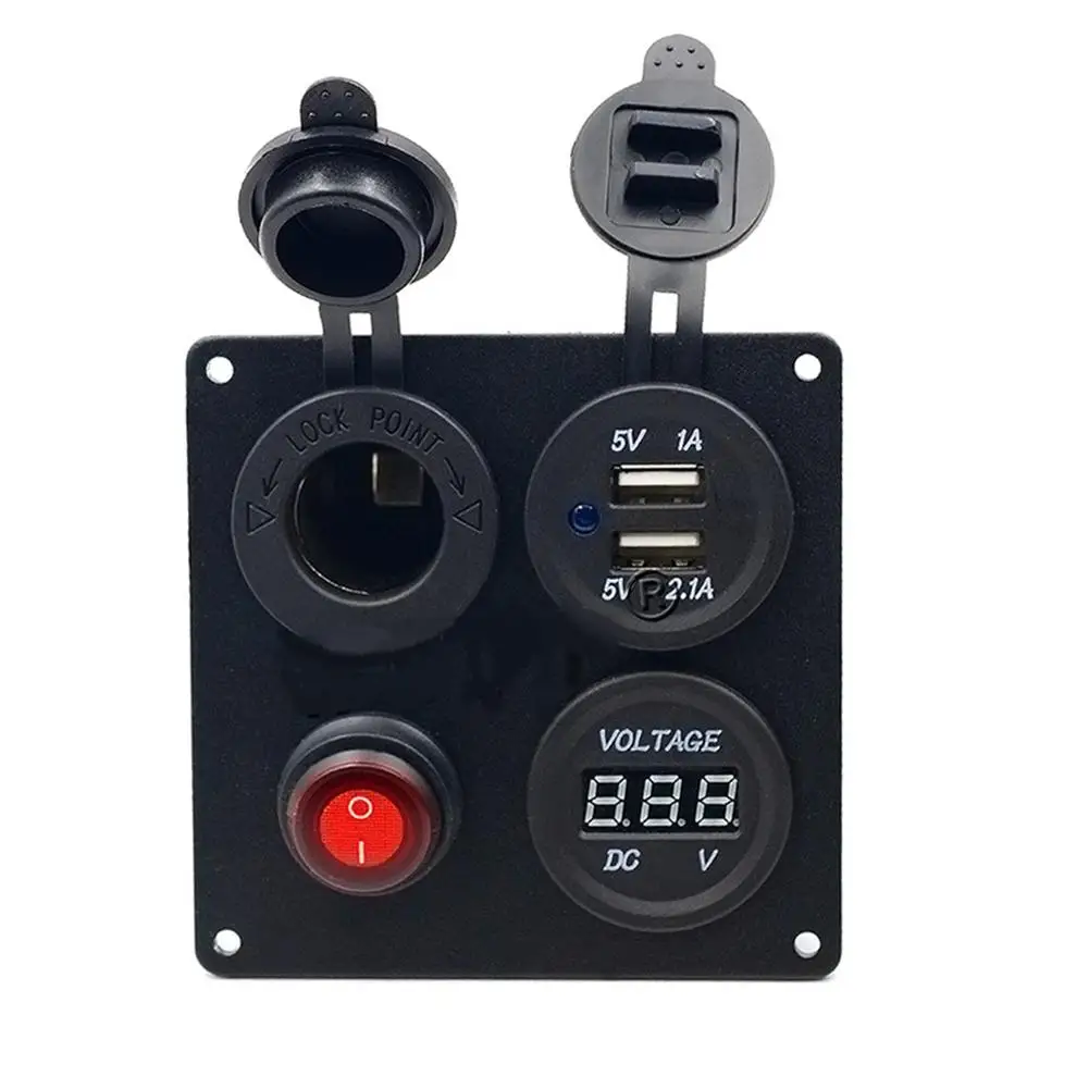 

1 Pcs 5v Professional Switch Panel Mobile Phone Charger Vehicle Mounted Cigarette Lighter Voltmeter Interior Parts