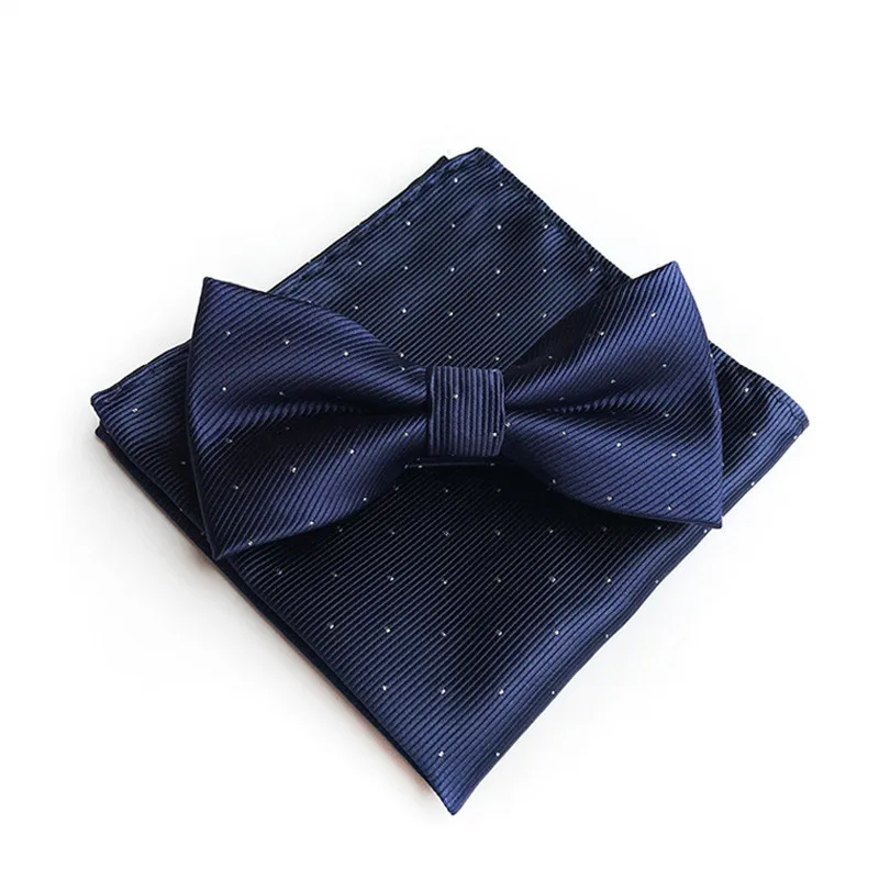 Модный мужской однотонный Карманный платок в горошек бант галстук набор