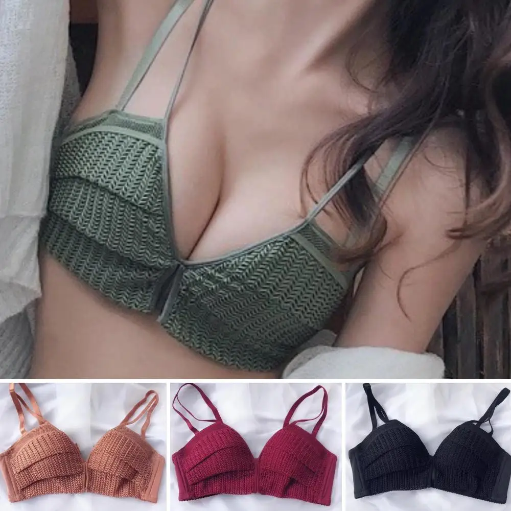 

Women Underwear Solid Color Sexy Lingerie Wireless Push Up Breathable Sleep Sports Bra