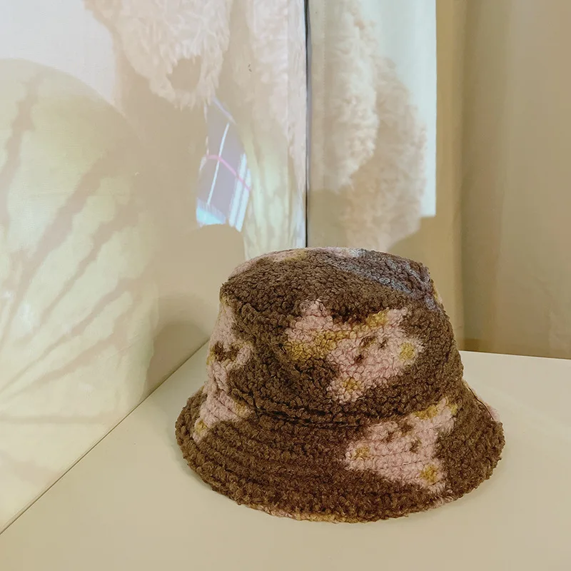 

Autumn Winter Children Cap Lovely Cartoon Bear Kids Basin Hat Trend Boys Girls Beach Bucket Hats Flat Top Fisherman Caps 3-6 Y