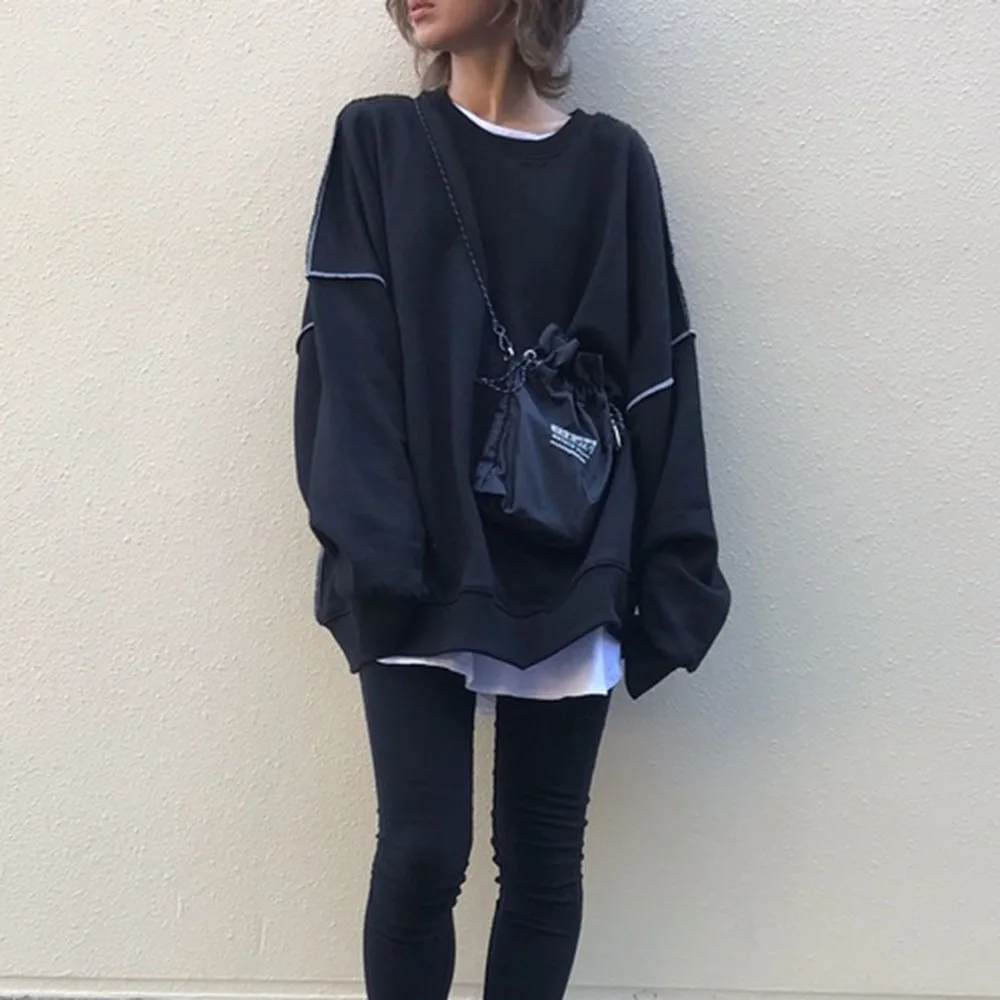 

Spring Loose Hoodies Oversize Long Sleeve Casual Women Sweatershirts Tops 2020 Korean Streetwear Pullover Simple Hooded Young