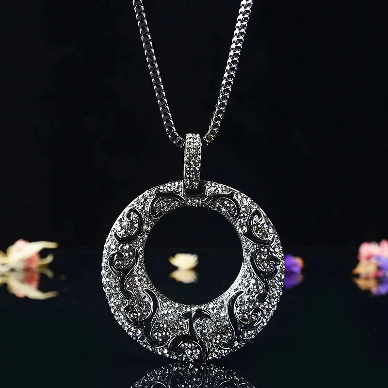 KIOOZOL винтажное классическое длинное ожерелье с полыми искусственными подвесками