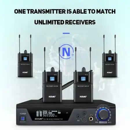 Беспроводная система EM-100-вкладышей с ЖК-дисплеем