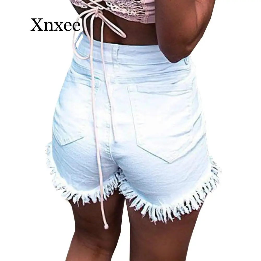 

Лето 2020, пляжные подарочные летние джинсовые шорты с кисточками для девочек, узкие шорты с высокой талией, повседневные женские джинсовые ш...