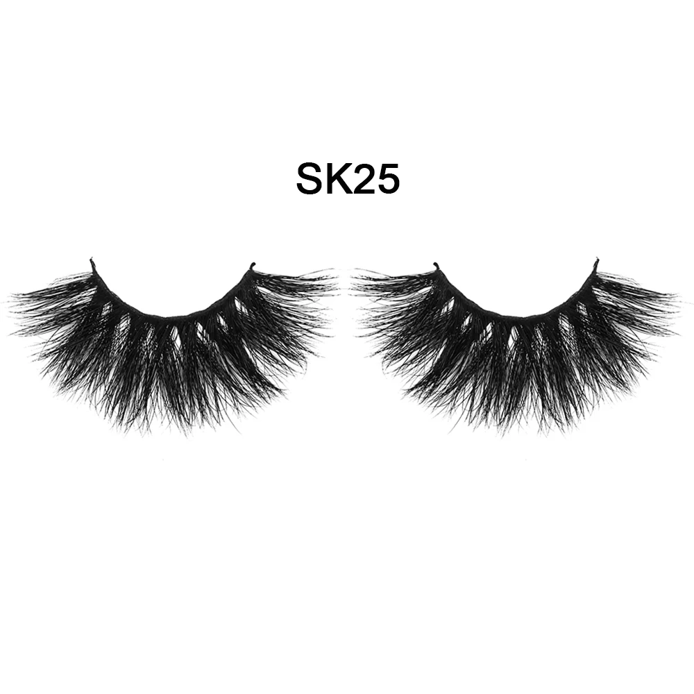 SK25 1 пара 25 мм Драматические Длинные ресницы 3D норковые накладные ресницы толстые крест-накрест Wispies Fluffies наращивание ресниц инструменты для макияжа - Цвет: SK25