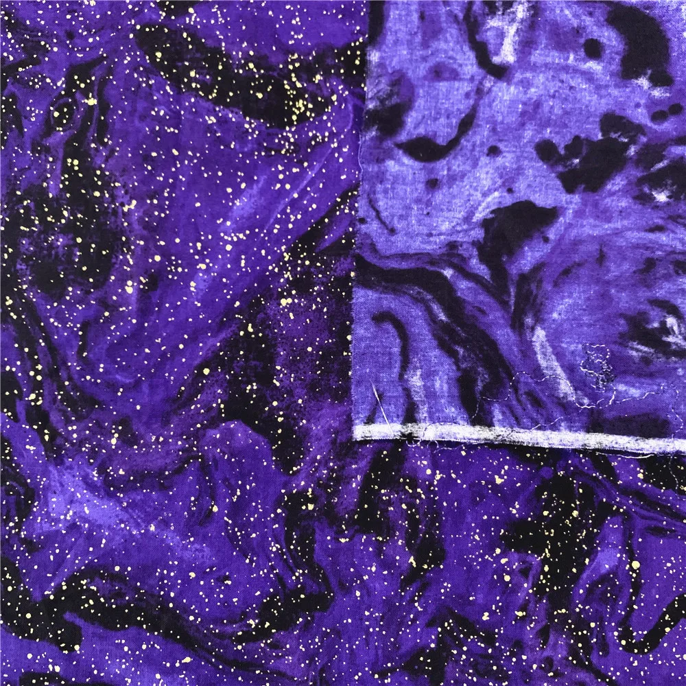 Пурпурное пространство звездное небо бронзовая печатная хлопчатобумажная ткань