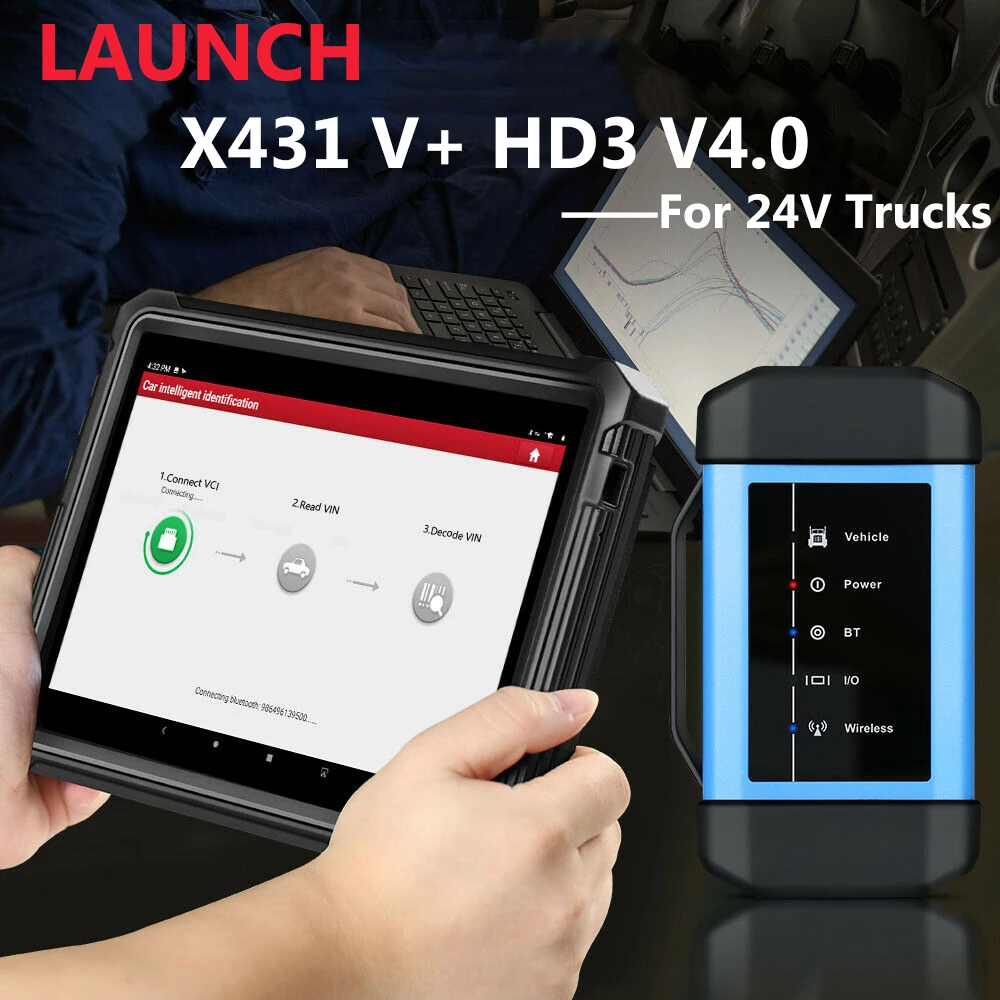 Launch X431 V + HDIII hd3 4 0 для 24V тяжелых грузовиков диагностический инструмент WiFi Bluetooth OBD2