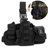 tactical molle drop leg gun holster for glock 17 19 m9 p226 universal thigh pistol holster platform with magazine bag tool pouch