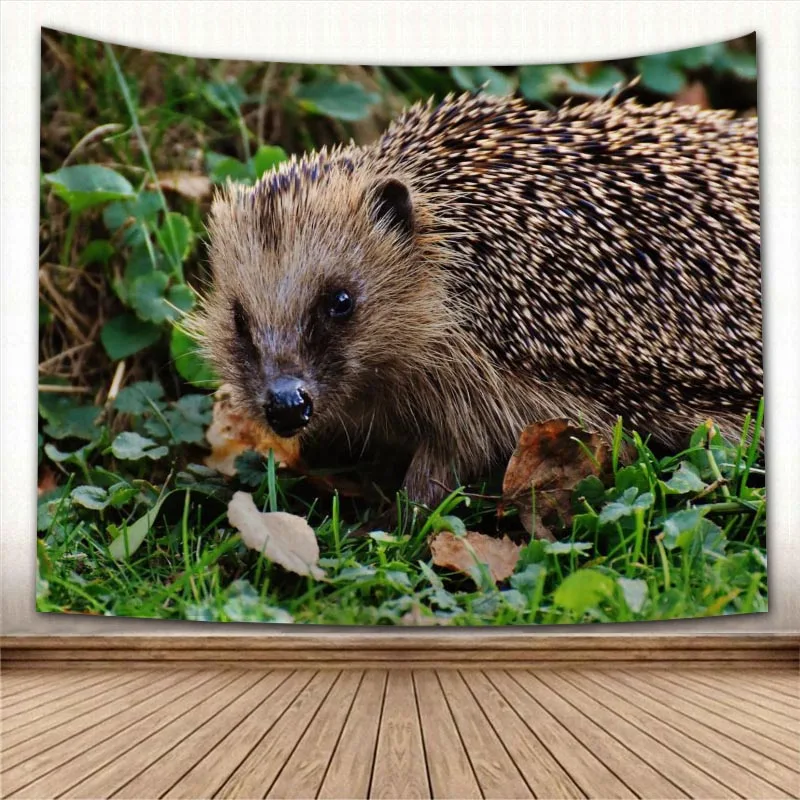 

Nice Hedgehog Animal Tapestry Colorful Psychedelic Decorative Carpet Wall Fabric For Living Room Bedroom Tapestries Accessories