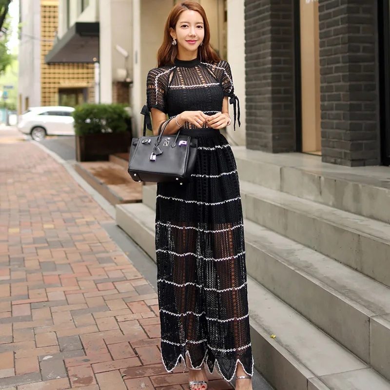 HAMALIEL Автопортрет Подиум Длинные вечерние платья летние женские полосатые