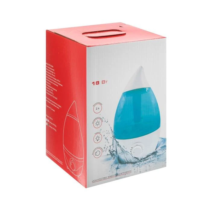 Humidifier LuazON LHU-04 ultrasonic 2 L 18 W white 2919724 Humidifiers Air Household appliances for kitchen home Small Conditioning Appliance |