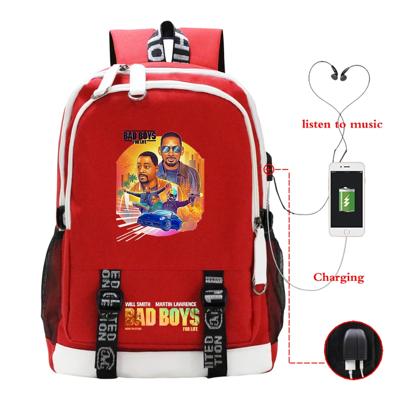 

Bad Boys for Life School Bag Child Book Bag Kids Shoulder Bag Satchel Knapsack 2020 Hot Waterproof Usb Charging travel Backpacks