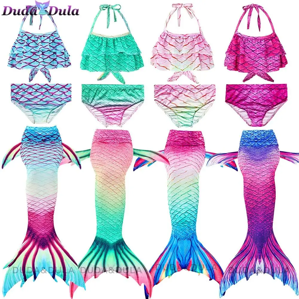 

Mermaid tail With Monofin Flipper Mermaid Costume Beach Bikini Bathing Suit Dress for Girls Costume Cosplay Princess new 3-11y