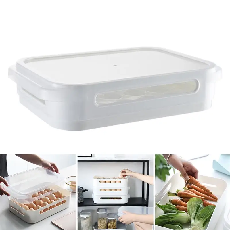 

24 Grid Egg Box Transparent Case Eggs Organizer Storage Box Crisper Food Container for Home Kitchen Refrigerator